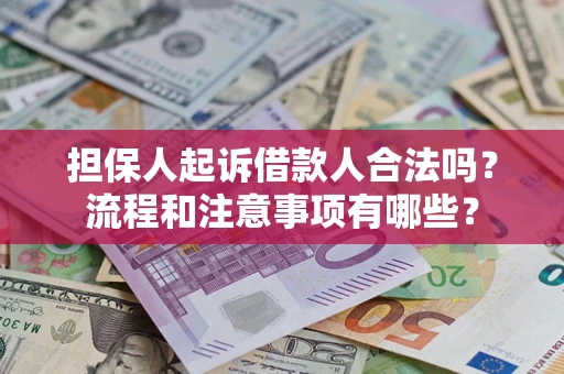 武汉担保人起诉借款人合法吗？流程和注意事项有哪些？