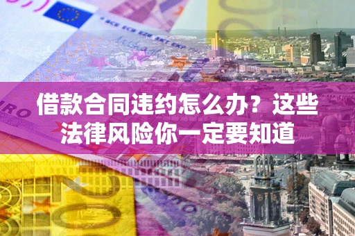 武汉借款合同违约怎么办？这些法律风险你一定要知道