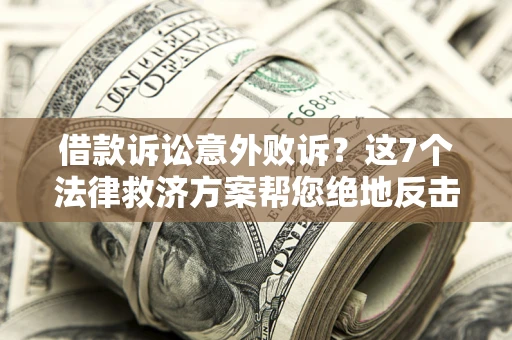 武汉借款诉讼意外败诉？这7个法律救济方案帮您绝地反击！