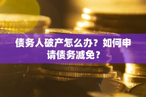 武汉债务人破产怎么办？如何申请债务减免？